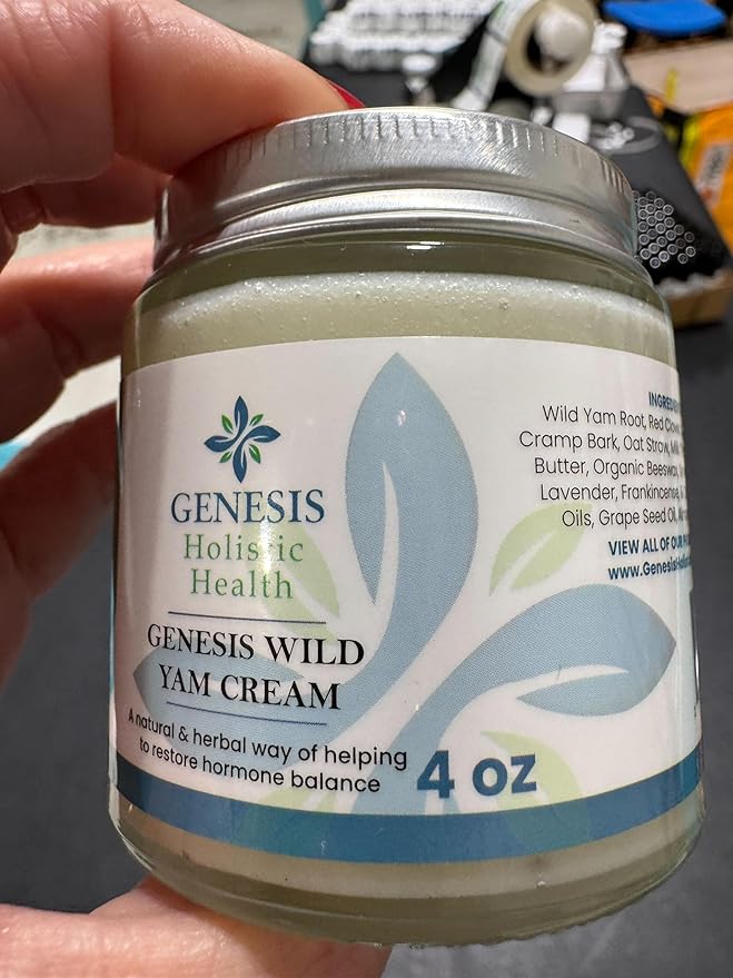 Genesis Wild Yam Root Cream, Organic Balancing Cream for Women, Deep Nourishment and Hydration, Made with Wild Yam Root, Chaste Tree Berry, and Red Clover, 4oz-FemmiqueWomen