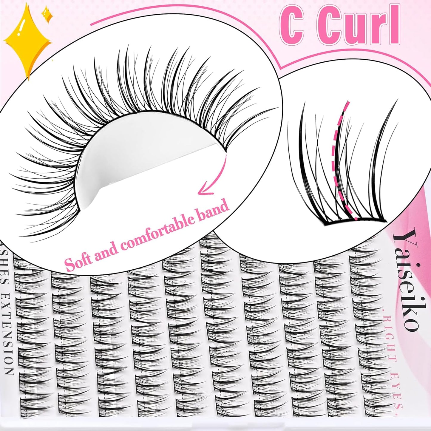 Natural Lash Clusters Wispy DIY Cluster Eyelash Extensions C Curl Individual Lashes 10-12mm Short Eyelash Clusters Manga Cluster Lashes 120pcs Lashes Clusters-FemmiqueWomen