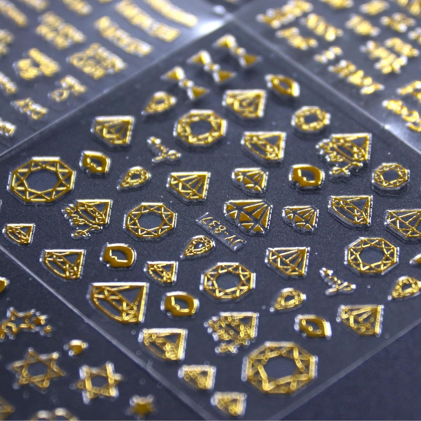 30 Sheets Gold Nail Art Stickers 3D Self-Adhesive Nail Decals Gold Line Star Nail Stickers for Acrylic Nails Gold Leaf Diamond Nail Supplies for Women-FemmiqueWomen
