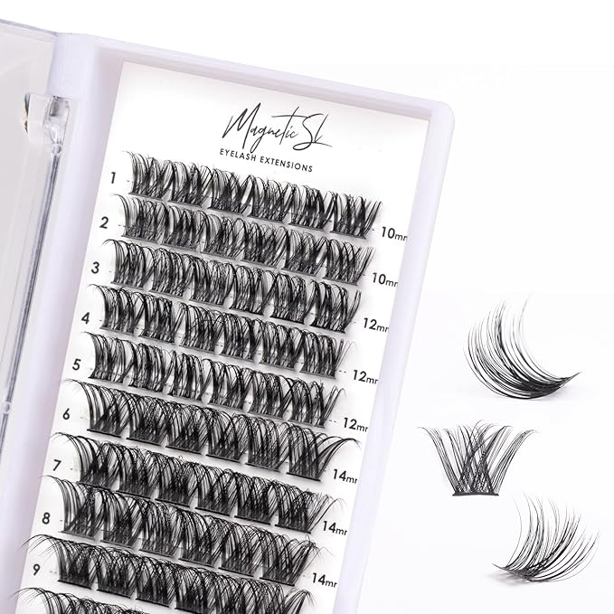 Cluster Lashes 72 Individual Lashes Clusters Eyelash Extensions False Eyelashes DIY Lash Extension Kit Reusable False Eyelashes Natural Look Mix 10-16mm C D Curl-DM01-FemmiqueWomen