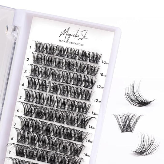 Cluster Lashes 72 Individual Lashes Clusters Eyelash Extensions False Eyelashes DIY Lash Extension Kit Reusable False Eyelashes Natural Look Mix 10-16mm C D Curl-DM01-FemmiqueWomen
