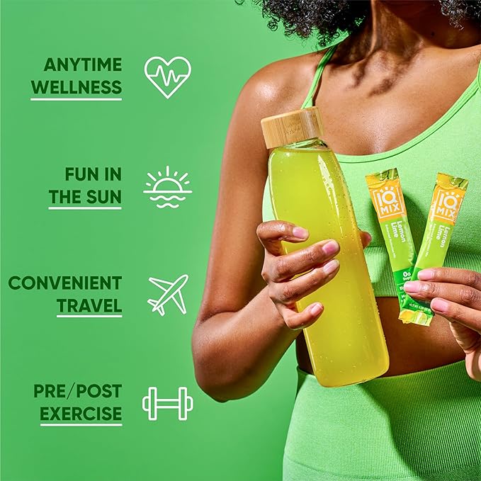 IQMIX Hydration Electrolyte Powder – 4-in-1 Formula for Hydration, Mental Clarity, Mood and Recovery – Sugar-Free Drink Mix, Keto, Magnesium L-Threonate, Lion’s Mane – 40 Count Lemon Lime-FemmiqueWomen
