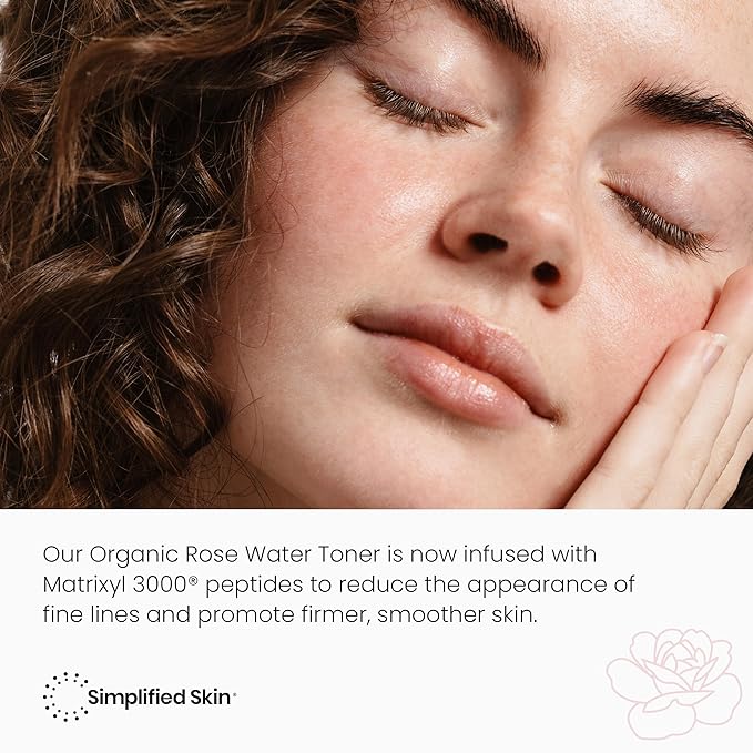 Rose Water Spray for Face with Matrixyl 3000 - Organic Rosewater Face Mist with Aloe Vera & Hyaluronic Acid - Hydrating, Reduces Fine Lines, Boosts Collagen Production, & Soothes Skin - 4 Fl Oz-FemmiqueWomen