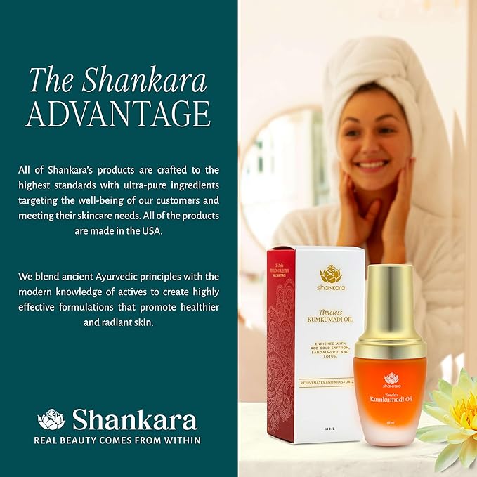 Shankara Kumkumadi Oil with Pure Saffron and Ayurvedic Herbs (Original Aroma 18ml)-FemmiqueWomen