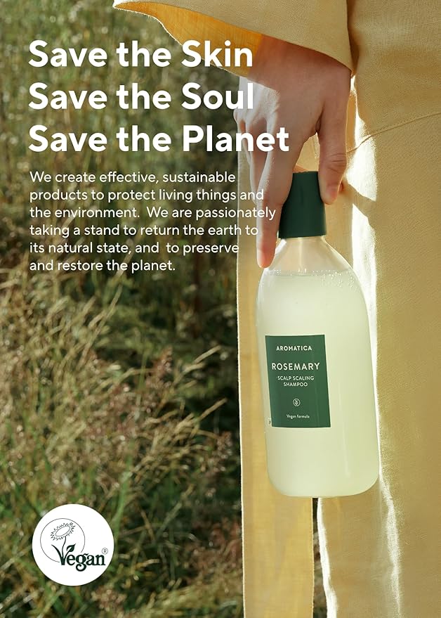 AROMATICA Rosemary Scalp Scaling Shampoo (2 packs) - Korean Hair Care with Thinning Hair Loss Natural Rosemary Essential Oil for Women Hair Growth - Free from Sulfate, Silicone, and Paraben (13.53 oz)-FemmiqueWomen