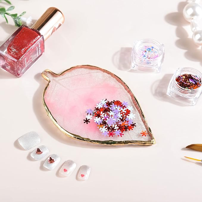 2 Pieces Nail Art Palettes Nail Polish Palette Mixing Palette Makeup Plate Nail Plates for Nail Art Nail Tip Holder Nail Art Display-FemmiqueWomen