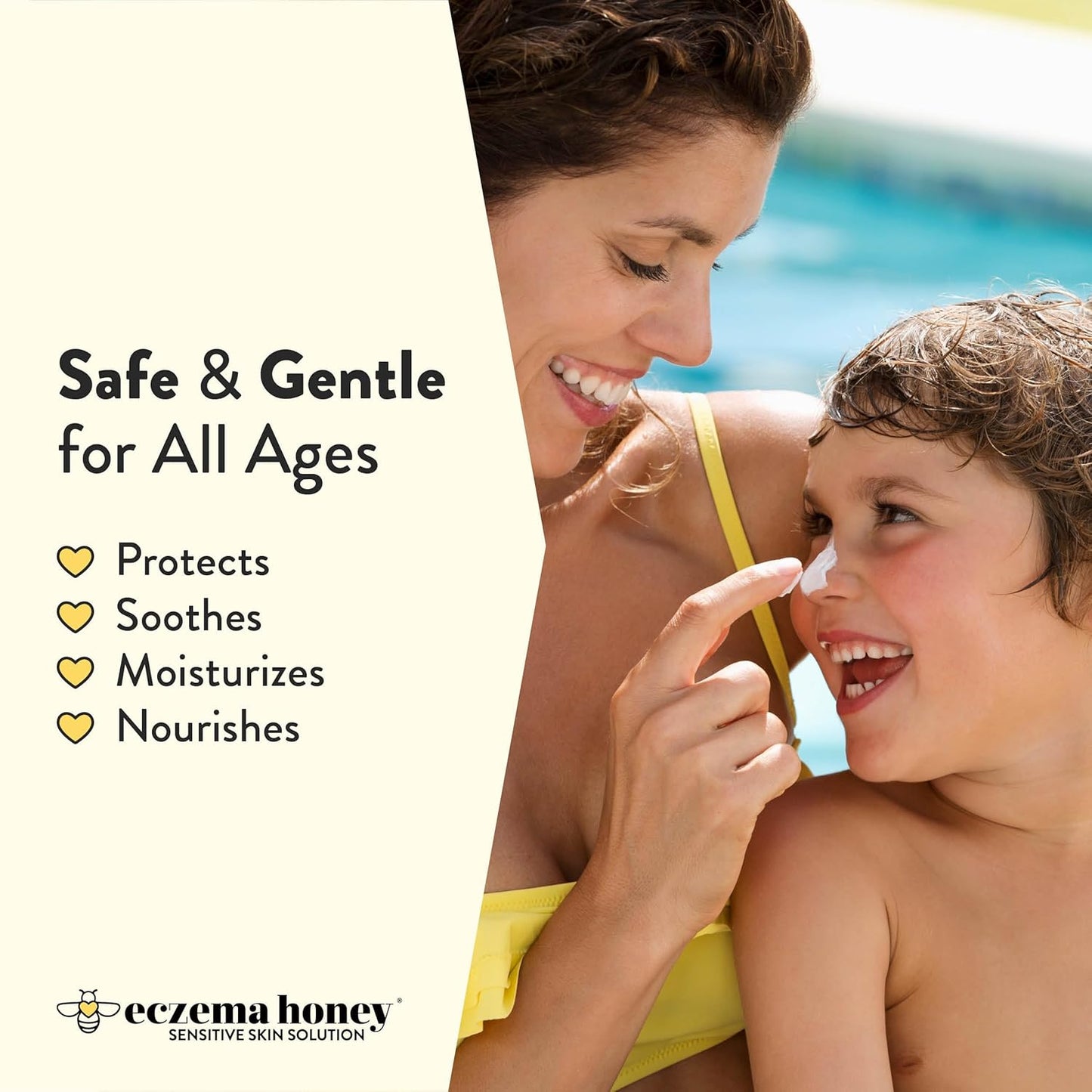 Eczema Honey Hydrating Mineral Sunscreen - Lightweight SPF 30 Sun Cream - Body & Face Sunscreen for All Ages (1.7 Oz)-FemmiqueWomen