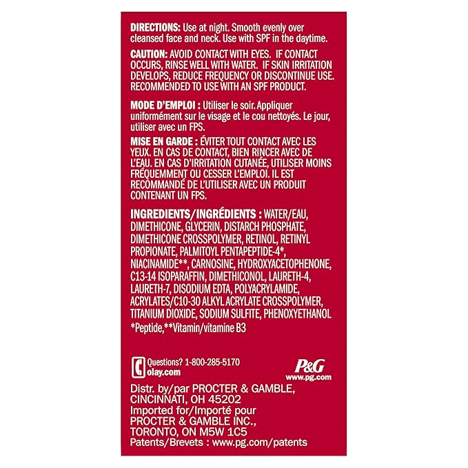 Olay Retinol 24 Face Moisturizer, Anti-Aging Night Cream for Women, Trial Size, Fragrance-Free, Non Greasy - Anti-Wrinkle, Smooth Fine Lines, Tightening Skin Care - Peptides, Glycerin, 0.5 Oz-FemmiqueWomen