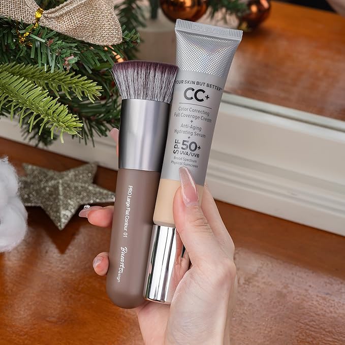 Bueart Design 26 Pcs Chocolate-colored Gift Makeup Brushes Set with Extra Large Holder,Elegant Make up Brushes for Foundation,Face Blending Powder, Contour, Highlight, Concealer, Eyeshadow-FemmiqueWomen