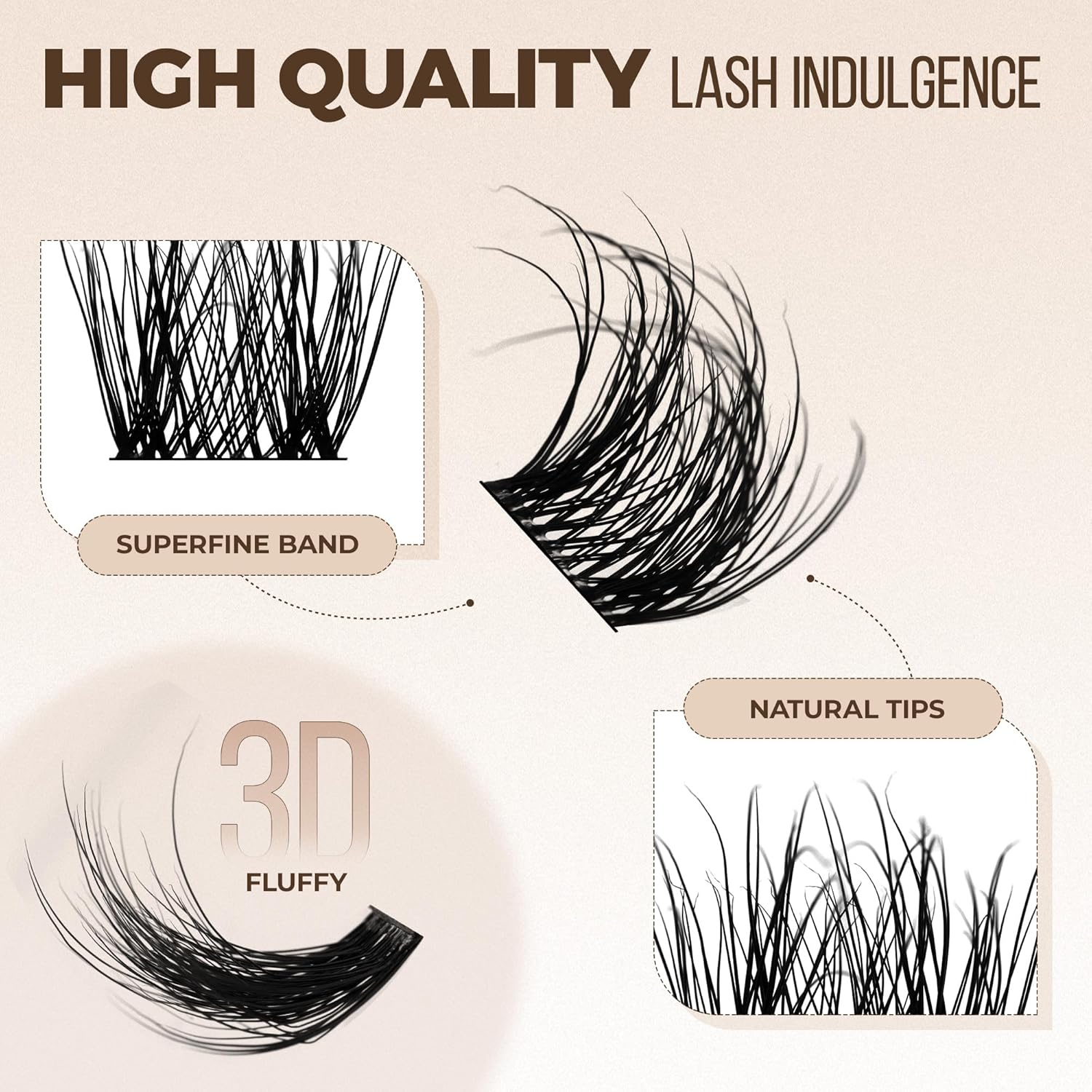 PopUp Cluster Lashes Wispy Cluster Eyelash Extensions 3D DIY Lash Clusters 10-16mm Multilayered Eyelash Clusters, Reusable Fluffy Individual Lashes Cluster(BDD02)-FemmiqueWomen