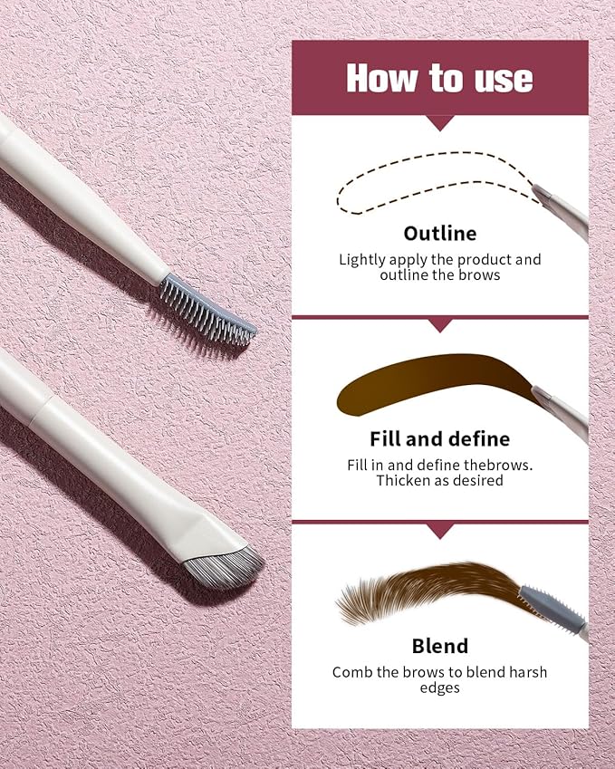 EIGSHOW Dual-Ended Precision Eyebrow Brush and Comb for Eyeliner Lining, Sculpting Brows, Professional Eye Makeup Tools (D109B)-FemmiqueWomen
