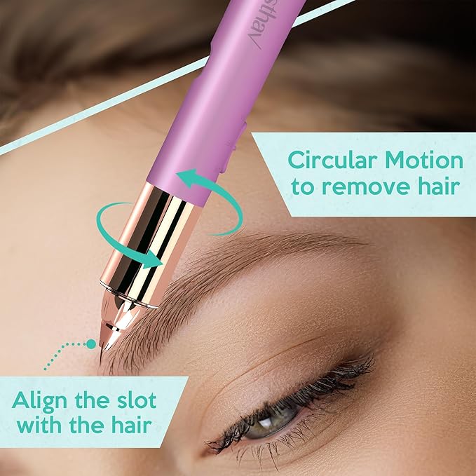 2 in 1 Eyebrow and Facial Hair Remover for Women Painless Flawless Electric Razor Epilator Trimmer Shaver with 18K Gold-Plated, USB Rechargeable, 360° LED for Eyebrow and Face Hair Removal-FemmiqueWomen