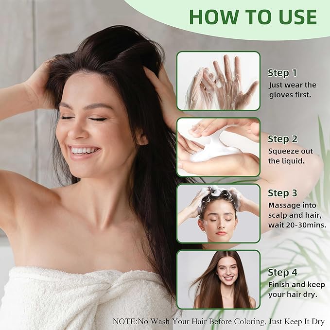 Hair Dye Shampoo 3 in 1 for Gray Hair Coverage, Argan nut Natural Shampoo Hair Dye for Women & Men/Ammonia-Free 500ml(Chestnut Brown)-FemmiqueWomen