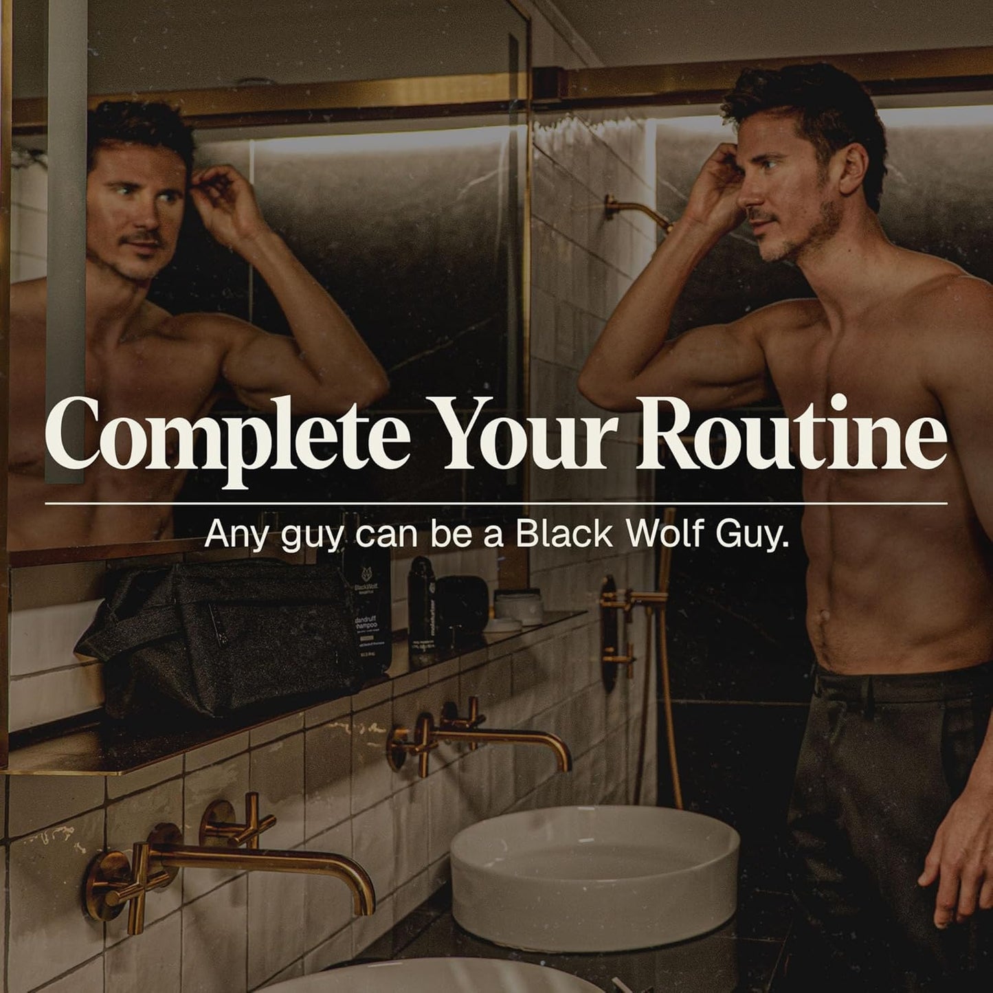 Black Wolf Charcoal Face Wash & Silicone Scrubber Set for Men - Daily Grooming & Hygiene Essentials for Mens Skin Care-FemmiqueWomen