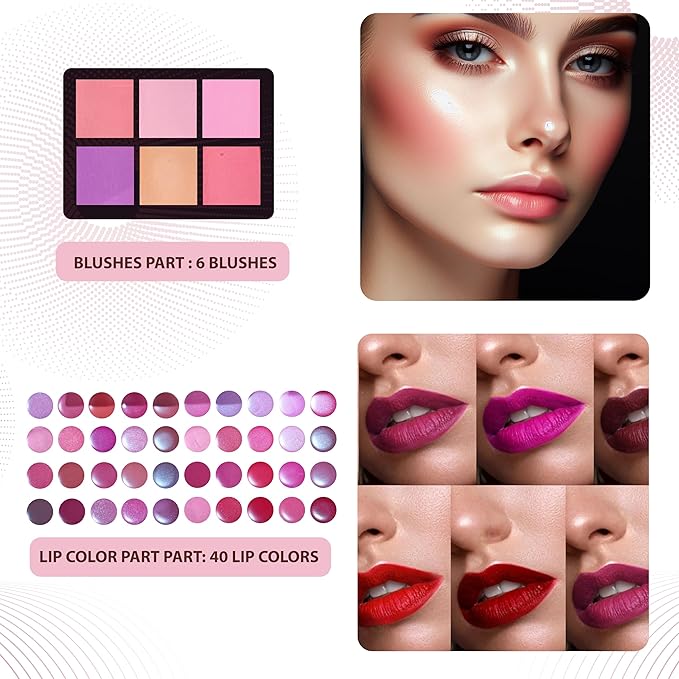 Makeup Kit for Women - 190-in-1 - Professional Makeup Pallets, makeup kit Includes Eyeshadows, Blushes, Makeup Brushes & More For a Full Makeup Look-FemmiqueWomen