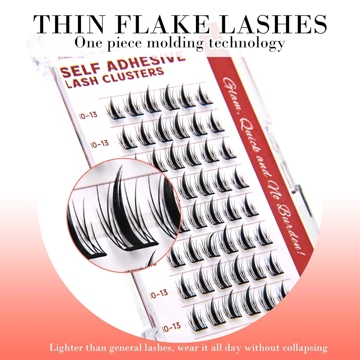 GAQQI Self Adhesive Eyelashes Lash Clusters, Press on Lashes 10-13mm Natural Manga Cluster Lashes, Reusable No Glue Lashes C Curl, NEW-TECH Thin Flakes Pre Glued Eyelashes Clusters (PG01)-FemmiqueWomen