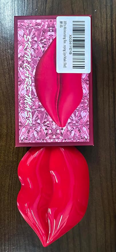 20Pcs Moisturizing Restores Moisture Lip Mask for Dry Lips and Lip Lines Overnight Lip Care, Gel Treatment Plumping Lips Mask (Red)-FemmiqueWomen