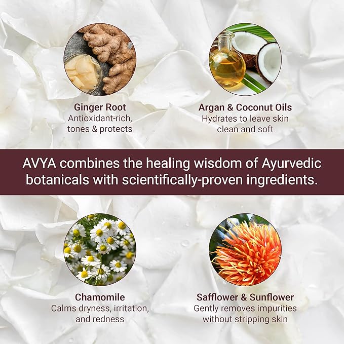 AVYA Hydroveda Essentials Daily Milk Cleanser (8.2oz) - Advanced Ayurvedic Skincare/Removes Makeup and Impurities for Natural Radiance/Ginger Blend Great for Sensitive Skin-FemmiqueWomen