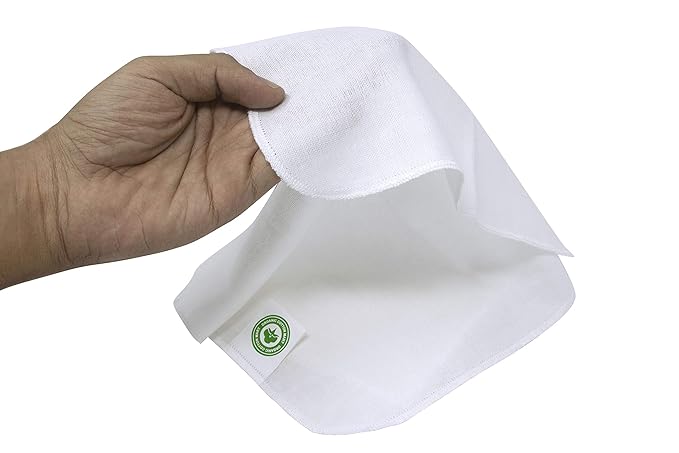Organic Cotton Facial Cleansing Cloths- Set of 10 Reusable & Washable Muslin Makeup Remover Muslin Face Cloth - Cotton Facial Exfoliator - Muslin Cloth Makeup Remover Wipes - Extremely Soft-FemmiqueWomen