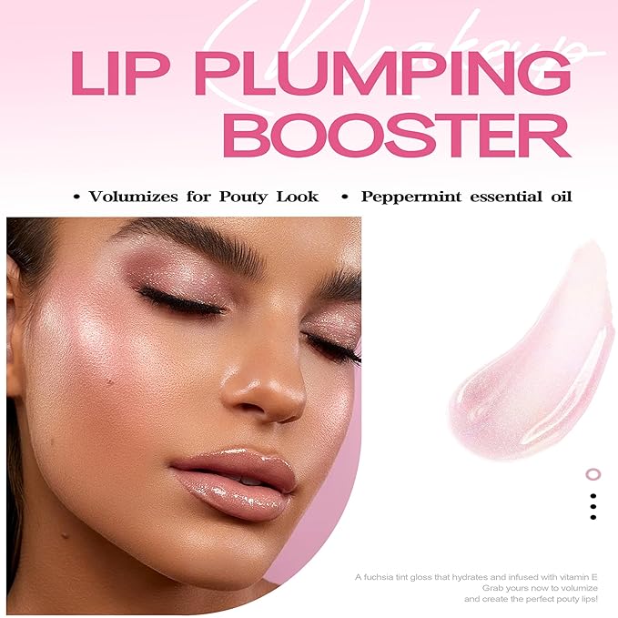 3 Colors Lifter Gloss, Spicy Lip Plumping Booster Lip Glossy Lipstick, Hydrating, Volumizes, High-Shine, Fuller Mirror Lip Glaze, Plump &Pout Lip Plumper for Women Girls, Set #04,05,06-FemmiqueWomen