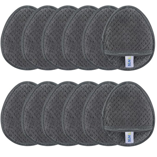 SINLAND Reusable Makeup Remover Pads For Face,Eye,Lips Microfiber Gentle Facial Cleansing Cloths for All Skin Types Friendly for Makeup Remover With Laundry Bag 5.1inchx3.93inch Gray Pack of 12-FemmiqueWomen