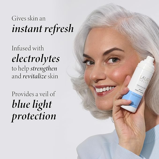 LAURA GELLER NEW YORK Spackle Mist Boost Setting Spray with Electrolytes - Long-Lasting Makeup Spray with Blue Light Protection - Dewy Skin Makeup Setting Spray-FemmiqueWomen