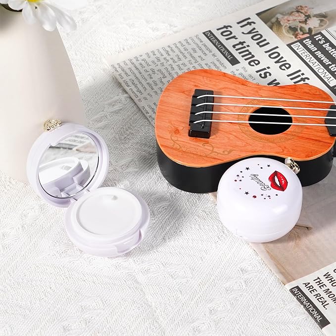 2 Pack Lip Balm Containers,Plastic Portable Empty Lip Balm Container with Mirror and Silicone Lip,Empty Lipstick Dispenser Box for Travel,Home-FemmiqueWomen