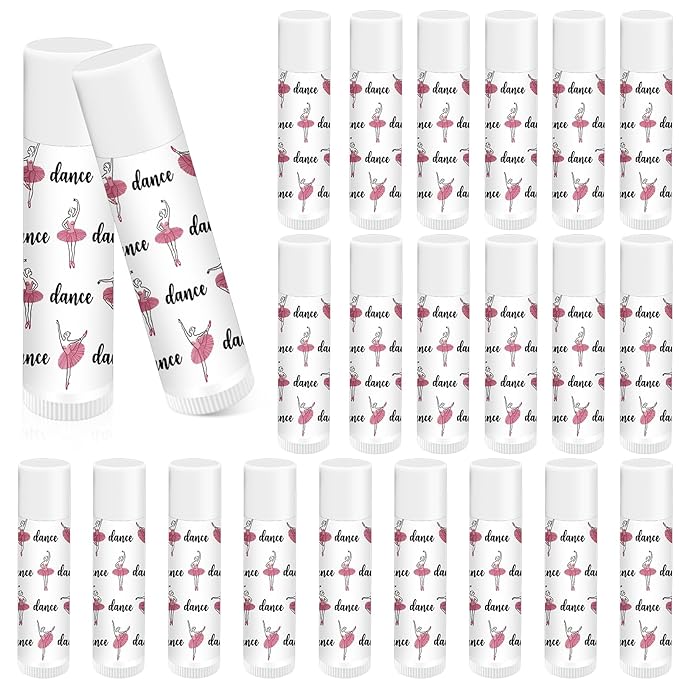 24 Pack Dance Theme Ballet Lip Balms Bulk Moisturizing Lip Balms Back To School Gift Ballet Gifts Lip Balm Christmas Thanksgiving Day Dance Party Thanks Gift for Dancer Girl Woman-FemmiqueWomen