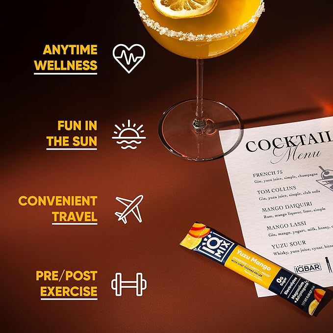 IQMIX x Chef Thomas Keller - Hydration Electrolyte Powder – 4-in-1 Formula for Hydration, Mental Clarity, Mood and Recovery – Sugar-Free, Keto, Magnesium L-Threonate, Lion’s Mane – 20 Count Yuzu Mango-FemmiqueWomen