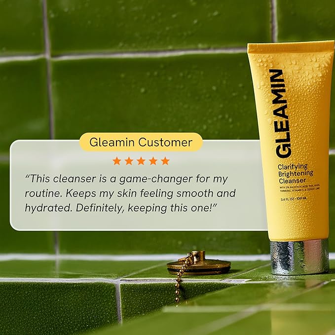 Gleamin Vitamin C Face Wash & Facial Cleanser - Cream to Foam 2% Salicylic Acid Cleanser with Paw Paw & Turmeric - Gentle Exfoliating Facewash for Women & Men, Oily & Combination Skin, 3.4 fl oz-FemmiqueWomen