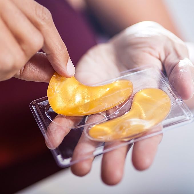 24k Gold Collagen Eye Mask: Hydrogel Under Eye Patches with Collagen & Hyaluronic Acid - Hydrating Under Eye Mask for Dark Circles, Puffy Eyes, & Under Eye Bags - Cooling Gel Treatment Pads - 15 Pairs-FemmiqueWomen