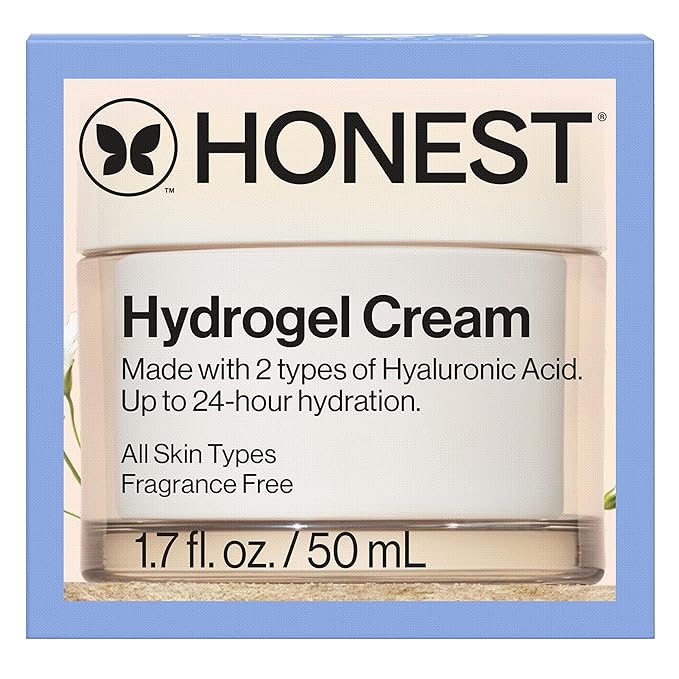 Honest Beauty Hydrogel Cream with Hyaluronic Acid | Lightweight, Moisturizing Water Cream | Gentle for Sensitive Skin, Fragrance Free, Vegan | 1.7 fl oz-FemmiqueWomen