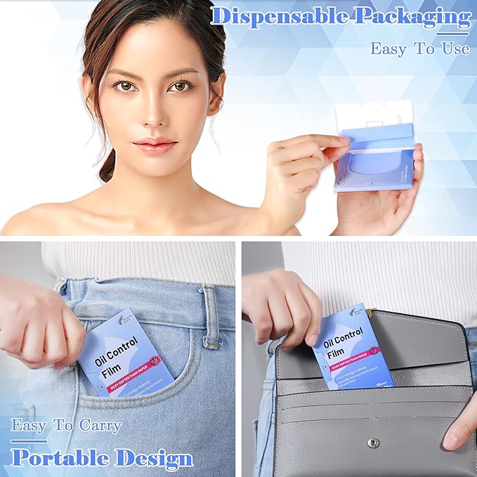 Great Absorbent Oil Blotting Sheets for Face - 10% Larger Oil Control Film 4pk/200 Makeup Friendly Blotting Paper for Oily Skin, High-Performance, Tear-proof Oil Absorbing Tissues-FemmiqueWomen