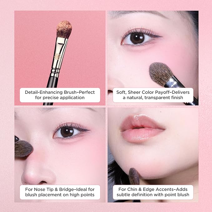 Piccasso 23 Small Blusher Brush – Precise Makeup Brush for Cheeks, Nose, and Chin, Soft Squirrel & Horse Hair for Delicate Application, Detail Face Brush for Daily Use, Korean Professional Beauty Tool-FemmiqueWomen