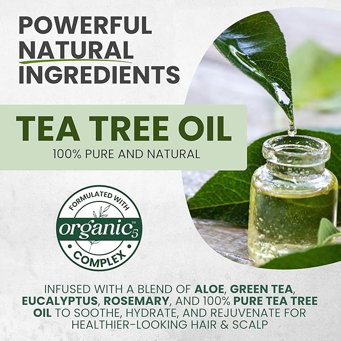 Tea Tree Oil Shampoo MaxTherapy, Itchy Scalp Relief, Refreshes & Cleanses Dandruff & Buildup, Clarifying for Oily Hair, Women & Men, 16 fl oz-FemmiqueWomen