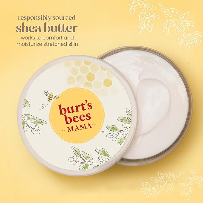 Burt's Bees Mama Belly Butter Stretch Mark Cream for Pregnancy Massages Body & Reduces Scar Appearance, Prenatal & Postnatal Tummy Skin Care, Shea Butter & Vitamin E Rich Formula, 6.5 Oz (Pack of 3)-FemmiqueWomen