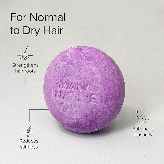 Maka Nature Low-Carbon Shampoo Bar | Korean K-Beauty Haircare with Natural Ingredients for Scalp & Hair Types | Vegan, Eco-Friendly, pH balanced, 3.35oz (Lavender)-FemmiqueWomen