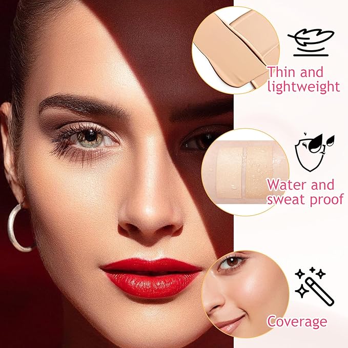 15 Colors Cream Contour Palette,Lightweight Concealer Full Coverage Contouring Liquid Foundation Palette,Multi-use Blendable Color Corrector Concealer Palette with Makeup Sponge-FemmiqueWomen