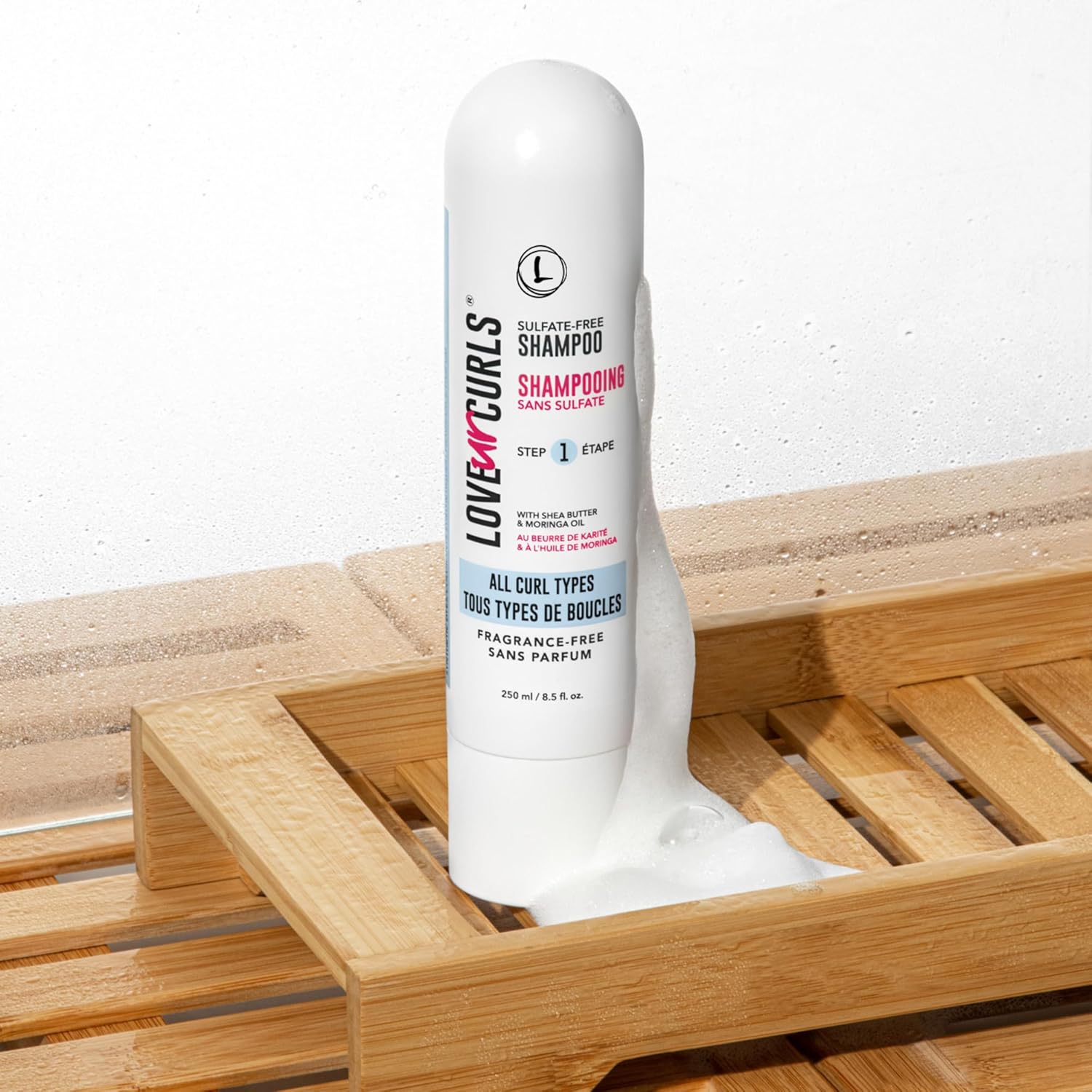 Love Ur Curls - Fragrance Free Shampoo, Moisturizing and Scalp Cleanse for Curly, Wavy, or Kinky Coily Hair, Vegan and Silicone Free, 250mL-FemmiqueWomen