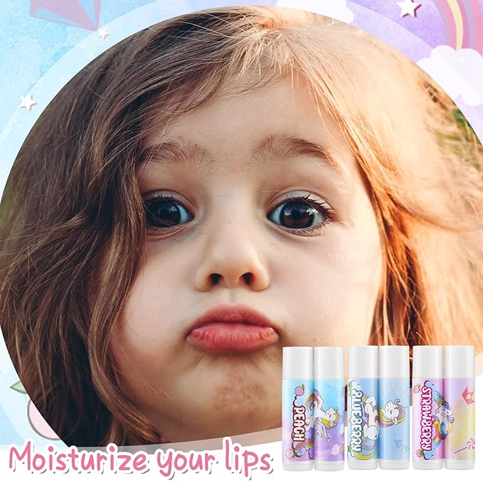 24 Pcs Unicorn Lip Balm Back to School Gift Unicorn Party Favors Lip Balm for Girls Birthday Party Favors Lip Gloss for Kids Gifts for Kids Fruity Favors Unicorn Gift for Cute Girls-FemmiqueWomen
