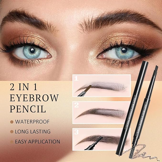 long lasting and waterproof Triangle eyebrow Pencil With Brush (coffee)