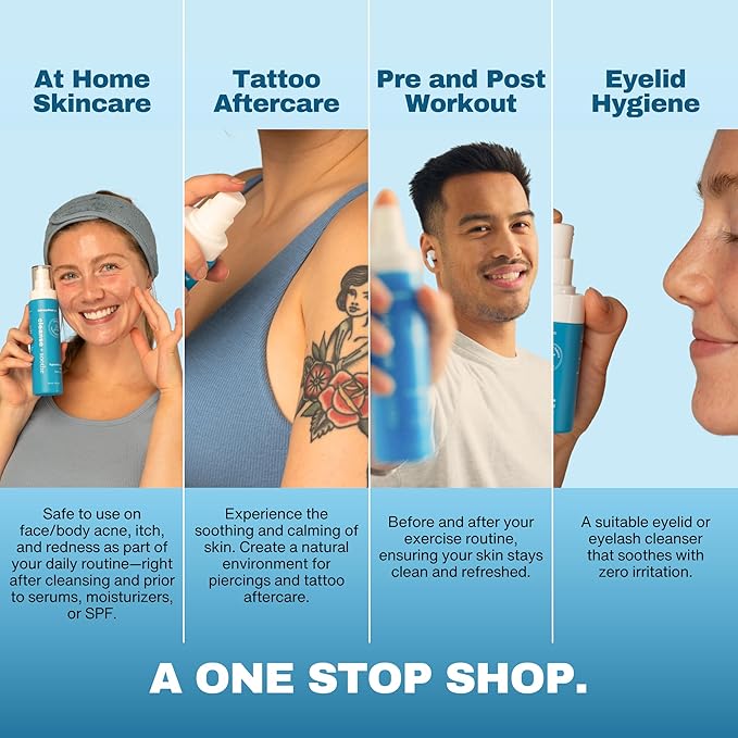 Hypochlorous Acid Spray – HOCl Face & Skin Mist for Acne, Eczema & Irritation – Multi-Purpose Skin Repair – Eyelid Cleanser, Post-Workout, Post-Procedure, Scalp & Sensitive Skin – 6.8 oz-FemmiqueWomen