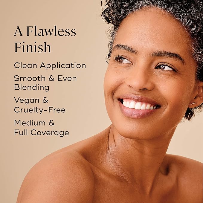 EVER Foundation Brush, Professional Face Makeup Brushes for Liquid and Powder Foundation, Contoured Foundation Brush, Vegan and Cruelty-Free-FemmiqueWomen