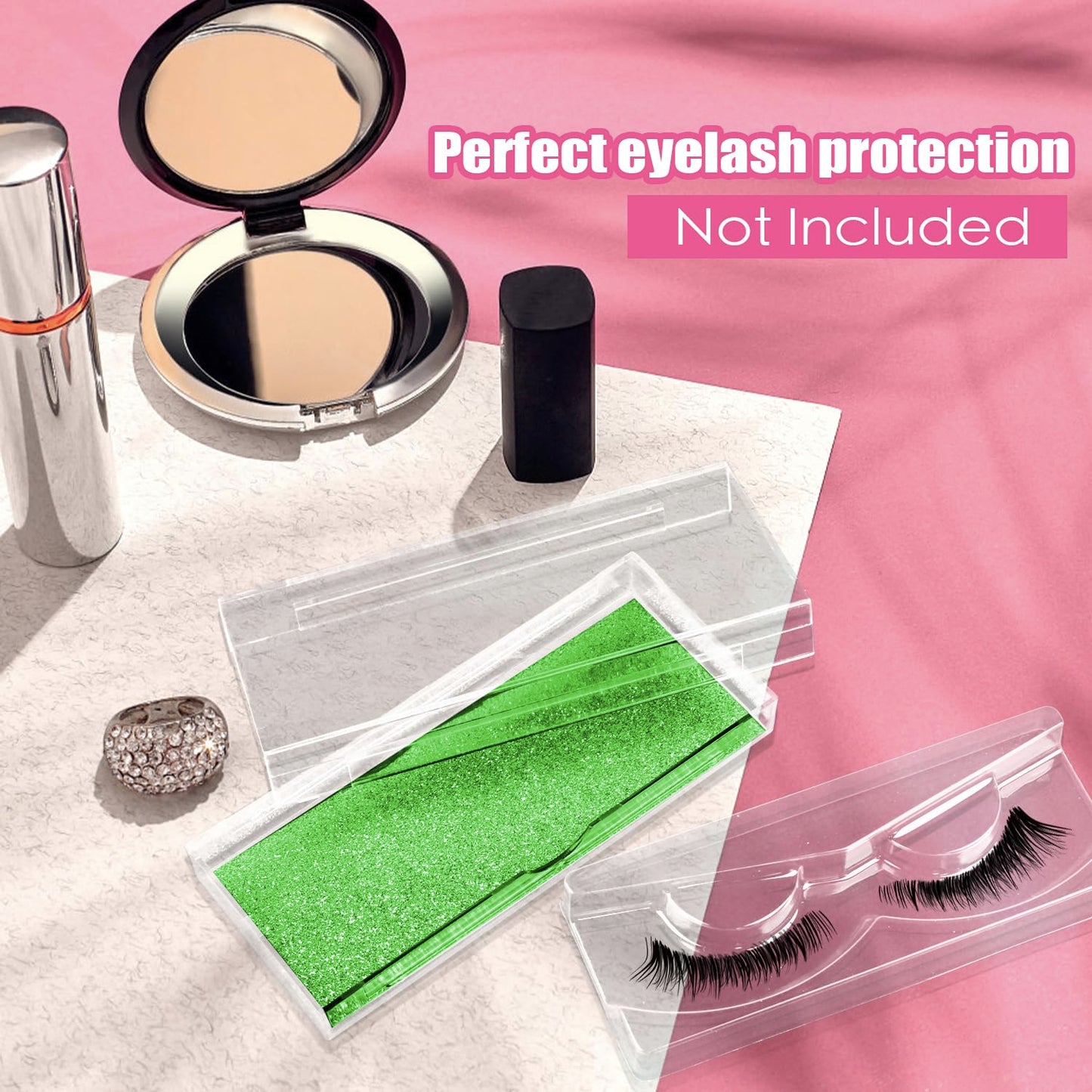 Empty Lash Boxes for False Eyelashes - 30 Pack Lash Cases, Customizable Eyelash Packaging, Bulk Lash Storage Containers, Lash Box Packaging, Premium Display & Protection (Green)-FemmiqueWomen