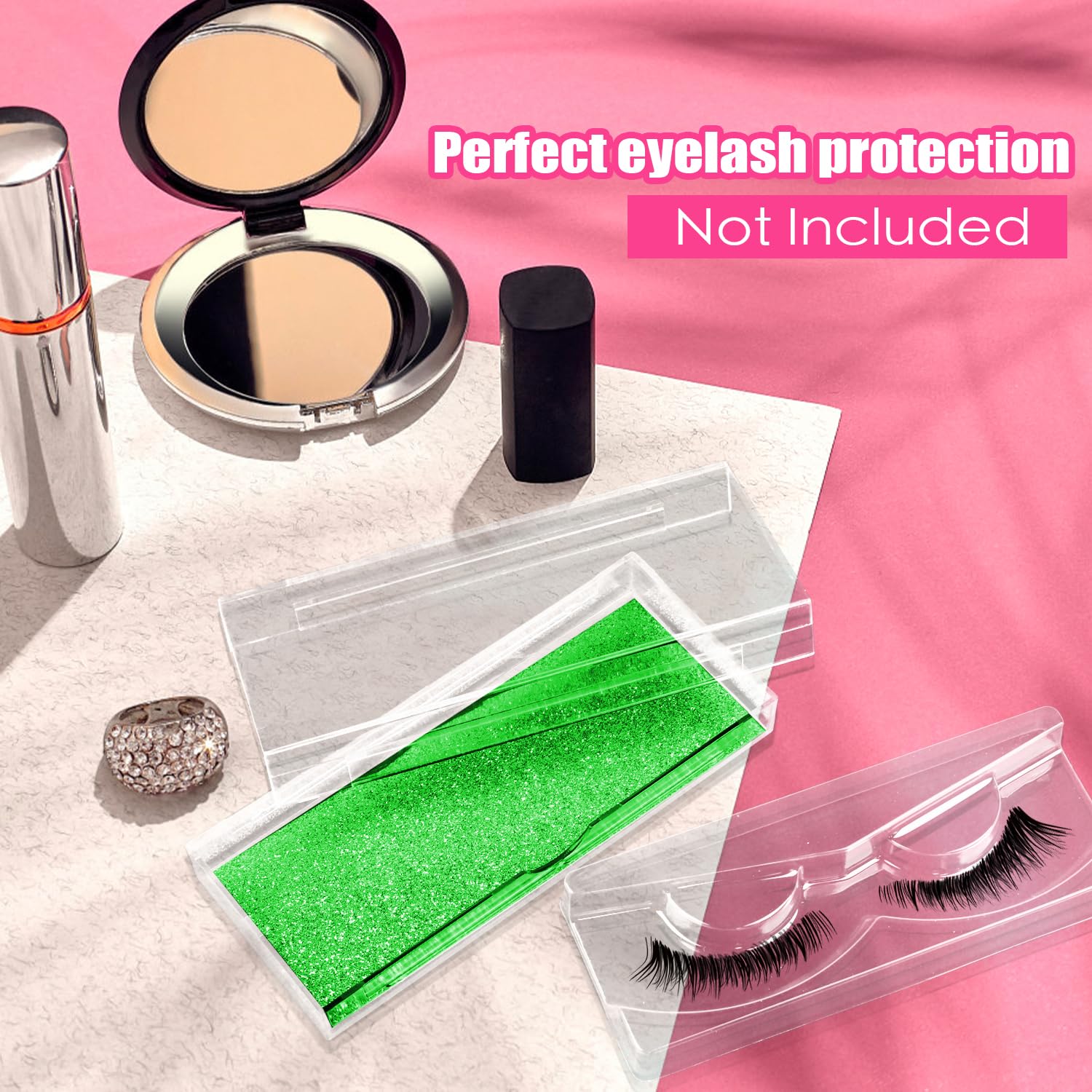 Empty Lash Boxes for False Eyelashes - 30 Pack Lash Cases, Customizable Eyelash Packaging, Bulk Lash Storage Containers, Lash Box Packaging, Premium Display & Protection (Green)-FemmiqueWomen