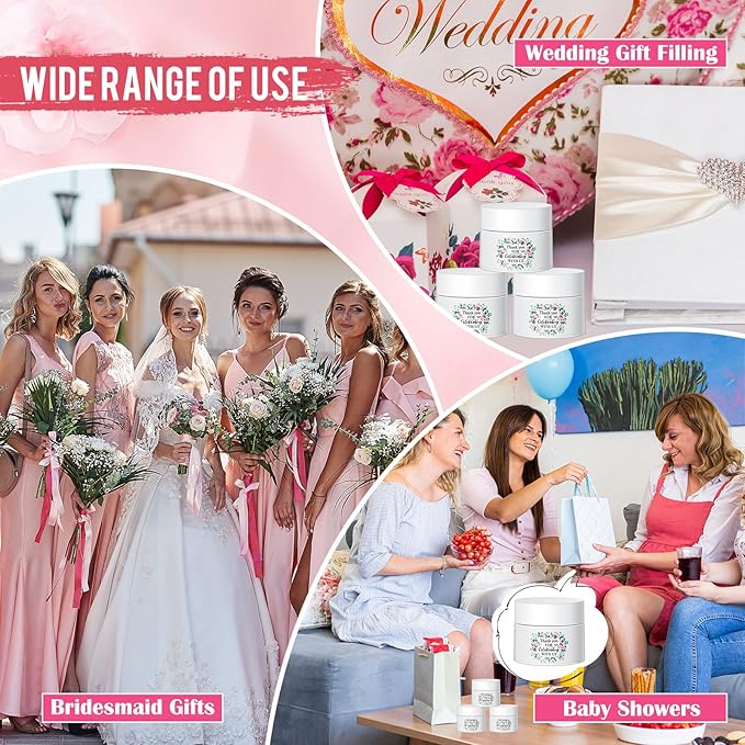 12 Pcs Thank You Lip Sleeping Mask Bulk Bridal Shower Gifts for Guests Thank You for Celebrating with Us Lip Mask Moisturize Nourish for Wedding Bridal Shower Favor Christmas Gift(Floral)-FemmiqueWomen