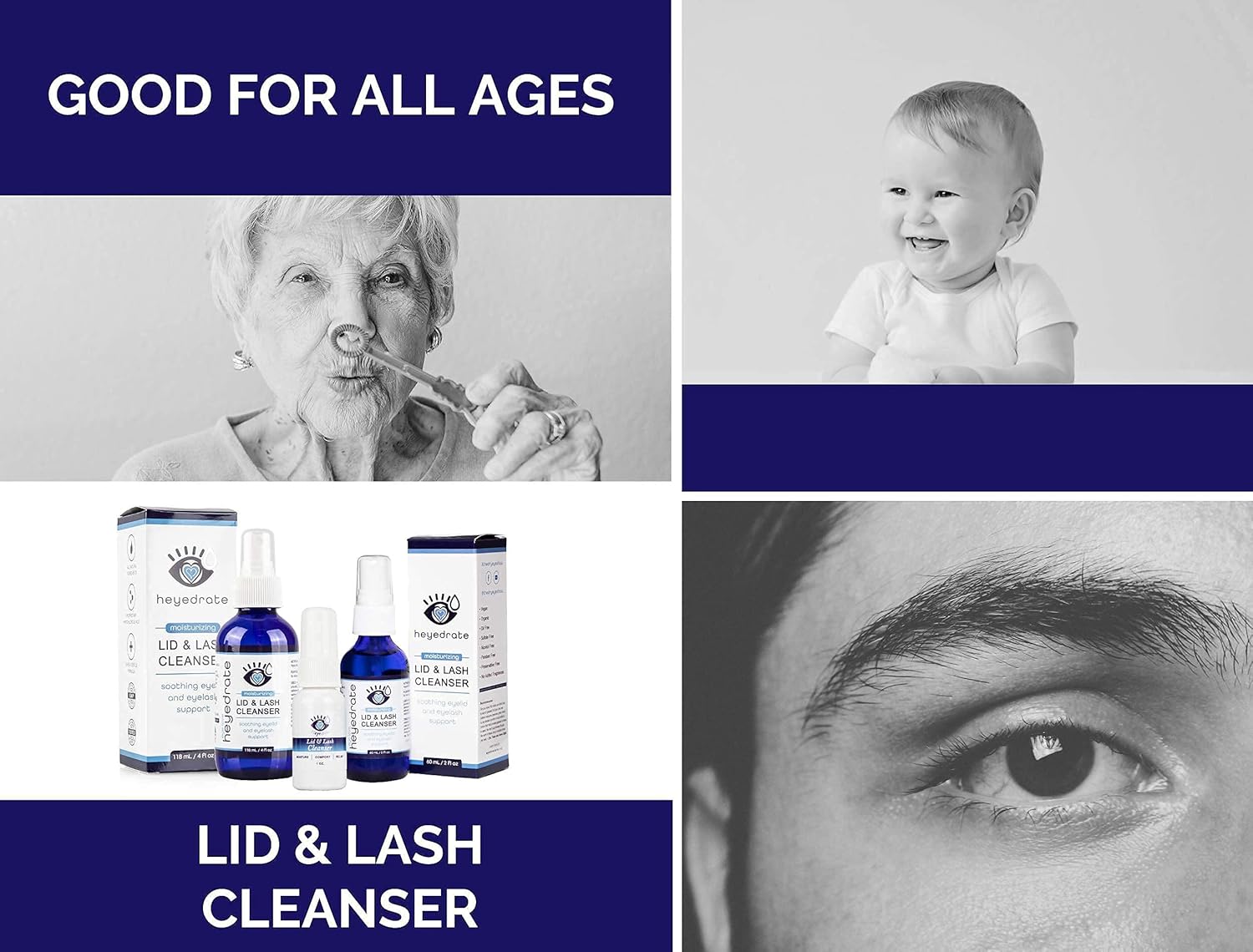 Lid and Lash Cleanser – 2oz Glass Bottle – Pure Hypochlorous Acid Spray for Soothing Dry Eye Irritation – Daily Eyelid & Lash Cleanser-FemmiqueWomen