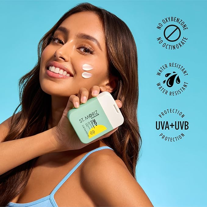 St Moriz Suncare SPF - Sunscreen - Broad Spectrum Protection Water Resistant Sunscreen Moisturizing Lotion + Vitamin E - Oxybenzone & Octinoxate Free - Vegan - Face, 30, Sun Protection Factor (SPF)-FemmiqueWomen