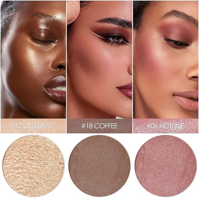 3 Pcs MEDIUM-DEEP Contour Stick Set,Cream Blush & Highlighter Bronzer Pen,Long Lasting & Smooth Natural Face Contouring Illuminator,Professional Makeup Kit for All Skin-FemmiqueWomen