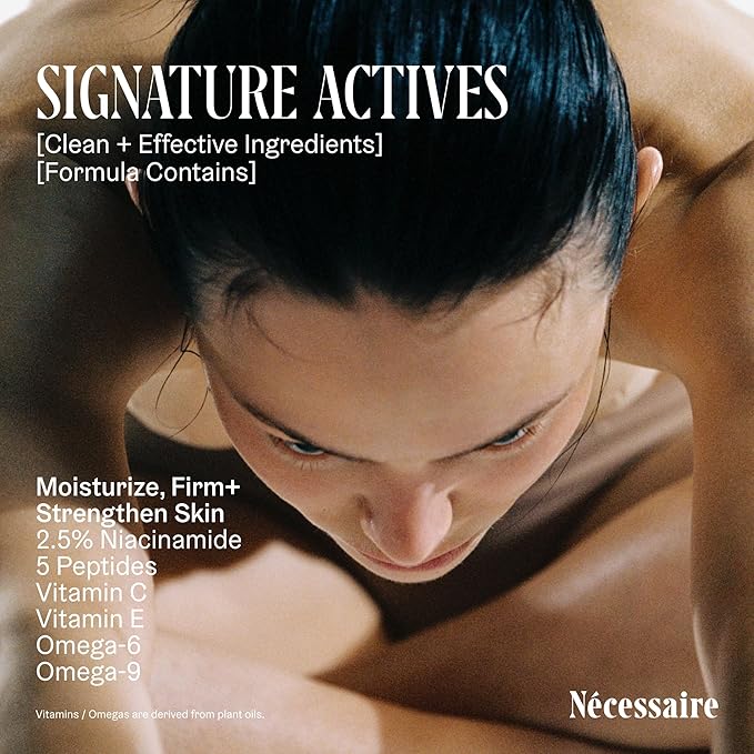 Nécessaire The Body Lotion with Pump. Olibanum. Multi-Peptide Firming to Moisturize + Strengthen. 2.5% Niacinamide, Vitamin C/E + Omega 6/9. Notes of Vanilla, Fig Leaf, & Cassis Buds. 450ml/15.2 fl oz-FemmiqueWomen